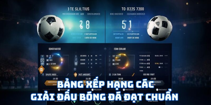 Bảng xếp hạng các giải đấu bóng đá đạt chuẩn 