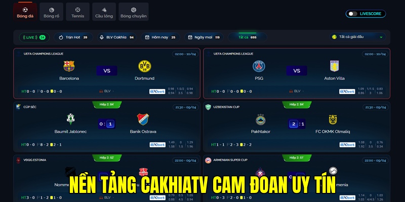 Độ uy tín của CakhiaTV luôn được đảm bảo